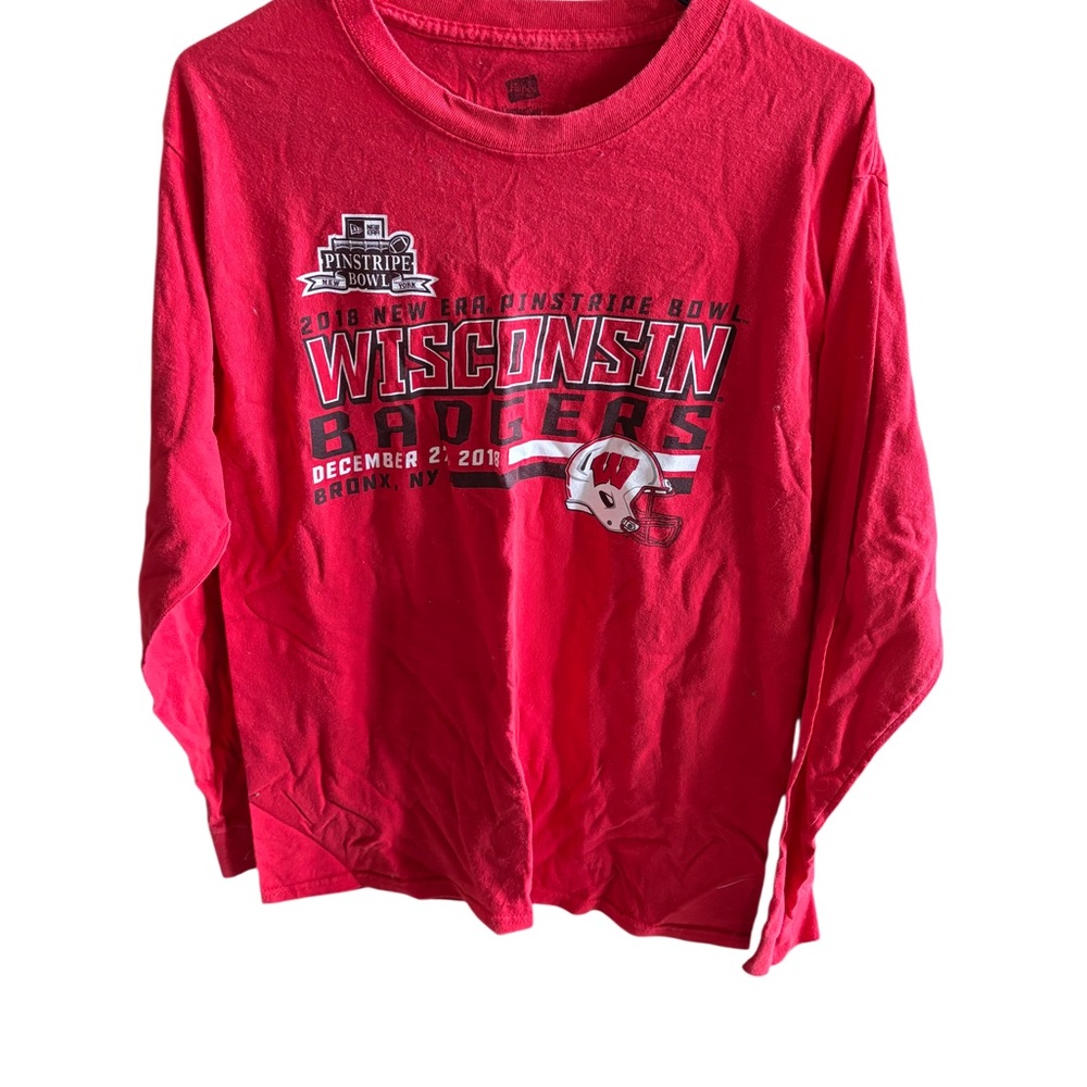 New Era Wisconsin Badgers Red Long Sleeve Tee